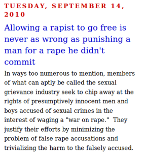 False rape is worse than a free rapist?